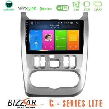 Bizzar c Series Lite 4core Android14 2+32gb  Dacia Duster/sandero/logan Navigation Multimedia Tablet 9" u-c-Dc0766