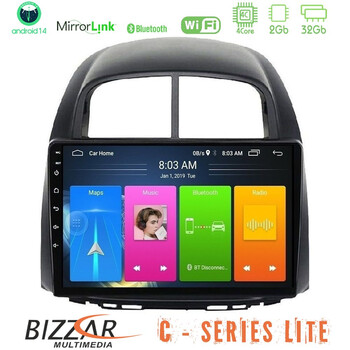 Bizzar c Series Lite 4core Android14 2+32gb  Daihatsu Sirion/subaru Justy Navigation Multimedia Tablet 10" u-c-Dh0527