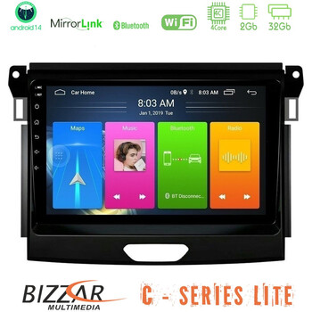 Bizzar c Series Lite 4core Android14 2+32gb  Ford Ranger 2017-2022 Navigation Multimedia Tablet 9" u-c-Fd0617