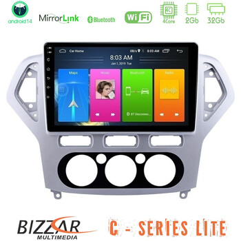 Bizzar c Series Lite 4core Android14 2+32gb  Ford Mondeo 2007-2010 Manual a/c Navigation Multimedia Tablet 10" u-c-Fd0919