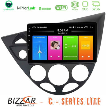 Bizzar c Series Lite 4core Android14 2+32gb  Ford Focus 1999-2004 Navigation Multimedia Tablet 9" u-c-Fd1331