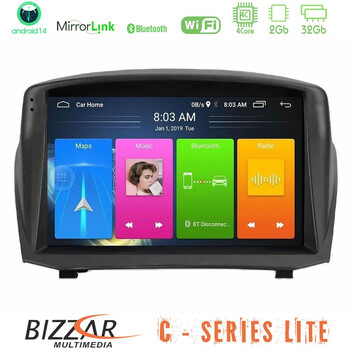 Bizzar c Series Lite 4core Android14 2+32gb  Ford Fiesta 2008-2012 Navigation Multimedia Tablet 9" (Oem Style) u-c-Fd1451