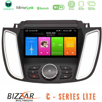 Bizzar c Series Lite 4core Android14 2+32gb  Ford Kuga/c-max 2013-2019 Navigation Multimedia Tablet 9" u-c-Fd2025