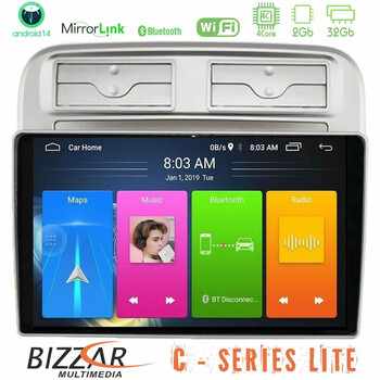 Bizzar c Series Lite 4core Android14 2+32gb  Fiat Grande Punto 2006-2011 Navigation Multimedia Tablet 9" u-c-Ft1781