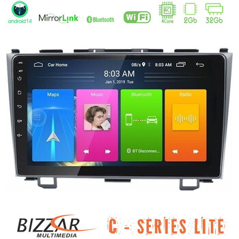 Bizzar c Series Lite 4core Android14 2+32gb  Honda crv Navigation Multimedia Tablet 9" u-c-Hd0110
