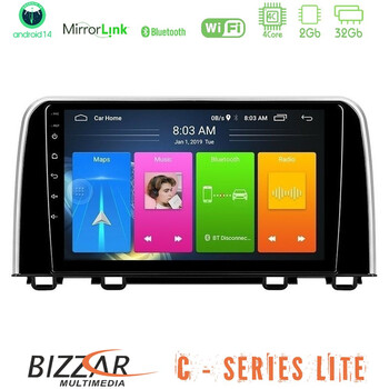 Bizzar c Series Lite 4core Android14 2+32gb  Honda cr-v 2019-> Navigation Multimedia Tablet 10" u-c-Hd0160