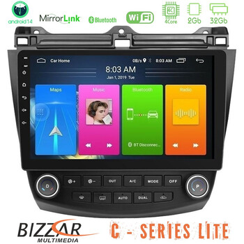 Bizzar c Series Lite 4core Android14 2+32gb  Honda Accord 2002-2008 Navigation Multimedia Tablet 10" u-c-Hd0669