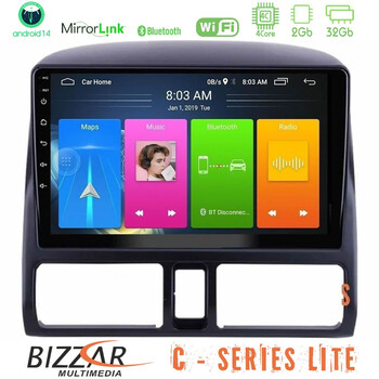 Bizzar c Series Lite 4core Android14 2+32gb  Honda crv 2002-2006 Navigation Multimedia Tablet 9" u-c-Hd0873