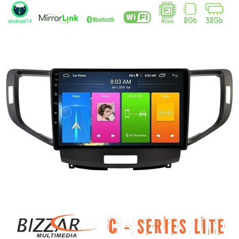 Bizzar c Series Lite 4core Android14 2+32gb  Honda Accord 2008-2015 Navigation Multimedia Tablet 9" u-c-Hd1013