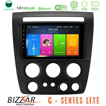 Bizzar c Series Lite 4core Android14 2+32gb  Hummer h3 2005-2009 Navigation Multimedia Tablet 9" u-c-Hu1056