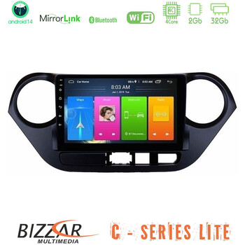 Bizzar c Series Lite 4core Android14 2+32gb  Hyundai i10 2014-2020 Navigation Multimedia Tablet 9" u-c-Hy0506