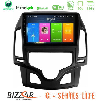 Bizzar c Series Lite 4core Android14 2+32gb  Hyundai i30 2007-2012 Auto a/c Navigation Multimedia Tablet 9" u-c-Hy0800