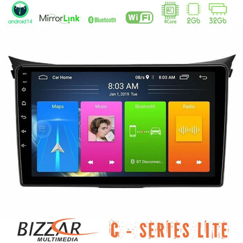 Bizzar c Series Lite 4core Android14 2+32gb  Hyundai i30 2012-2017 Navigation Multimedia Tablet 9" u-c-Hy0833