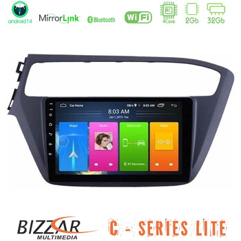 Bizzar c Series Lite 4core Android14 2+32gb  Hyundai i20 2018-2020 Navigation Multimedia Tablet 9" u-c-Hy1961