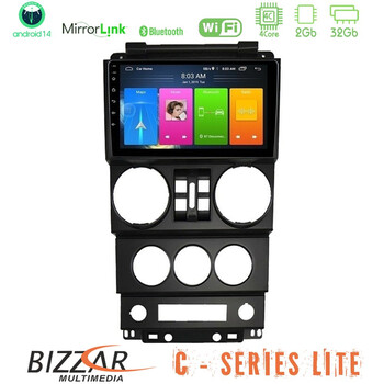 Bizzar c Series Lite 4core Android14 2+32gb  Jeep Wrangler 2008-2010 Navigation Multimedia Tablet 9" u-c-Jp023n