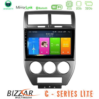 Bizzar c Series Lite 4core Android14 2+32gb  Jeep Compass/patriot 2007-2008 Navigation Multimedia Tablet 10" u-c-Jp1023