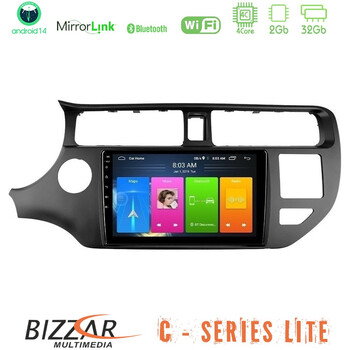 Bizzar c Series Lite 4core Android14 2+32gb  kia rio 2011-2015 Navigation Multimedia Tablet 9" u-c-Ki0552