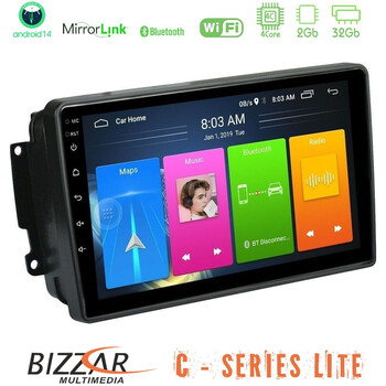 Bizzar c Series Lite 4core Android14 2+32gb  Mercedes C/clk/g Class (W203/w209) Navigation Multimedia Tablet 9" u-c-Mb0566