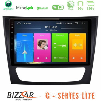 Bizzar c Series Lite 4core Android14 2+32gb  Mercedes e Class / cls Class Navigation Multimedia Tablet 9" u-c-Mb0760