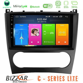 Bizzar c Series Lite 4core Android14 2+32gb  Mercedes W203 Facelift Navigation Multimedia Tablet 9" u-c-Mb0926