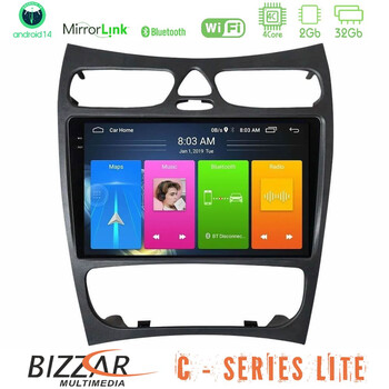 Bizzar c Series Lite 4core Android14 2+32gb  Mercedes clk Class W209 2000-2004 Navigation Multimedia Tablet 9" u-c-Mb1452