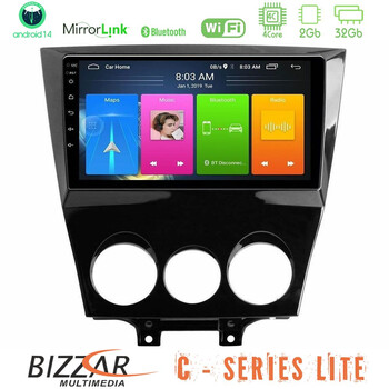 Bizzar c Series Lite 4core Android14 2+32gb  Mazda rx8 2008-2012 Navigation Multimedia Tablet 9" u-c-Mz0452