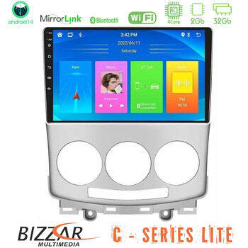 Bizzar c Series Lite 4core Android14 2+32gb  Mazda 5 2004-2010 Navigation Multimedia Tablet 9" u-c-Mz0754