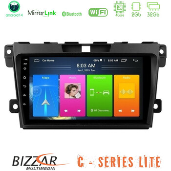 Bizzar c Series Lite 4core Android14 2+32gb  Mazda cx-7 2007-2011 Navigation Multimedia Tablet 9" u-c-Mz968