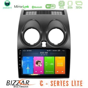 Bizzar c Series Lite 4core Android14 2+32gb  Nissan Qashqai j10 Navigation Multimedia Tablet 9" u-c-Ns0264