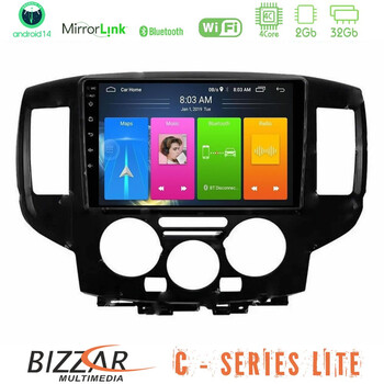 Bizzar c Series Lite 4core Android14 2+32gb  Nissan Nv200 Navigation Multimedia Tablet 9"   (Μαύρο) u-c-Ns0391bl