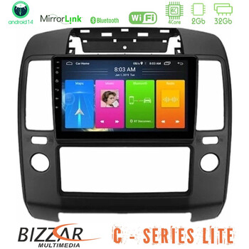 Bizzar c Series Lite 4core Android14 2+32gb  Nissan Navara Navigation Multimedia Tablet 9" u-c-Ns0900