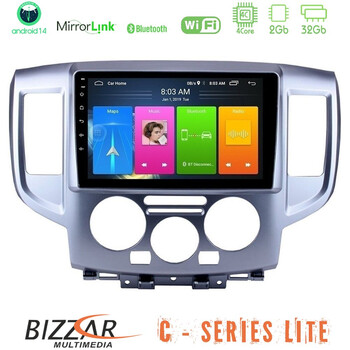 Bizzar c Series Lite 4core Android14 2+32gb  Nissan Nv200 Navigation Multimedia Tablet 9" u-c-Ns391