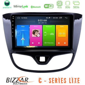 Bizzar c Series Lite 4core Android14 2+32gb  Opel Karl 2017-2019 Navigation Multimedia Tablet 9" u-c-Op1060