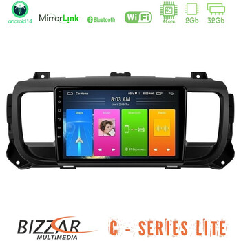 Bizzar c Series Lite 4core Android14 2+32gb  Citroen/peugeot/opel/toyota Navigation Multimedia Tablet 9" u-c-Pg0950