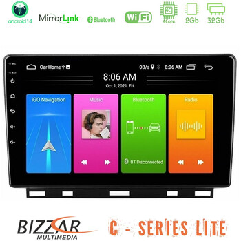Bizzar c Series Lite 4core Android14 2+32gb  Renault Clio 5 2020-2024 Navigation Multimedia Tablet 9" u-c-Rn1389