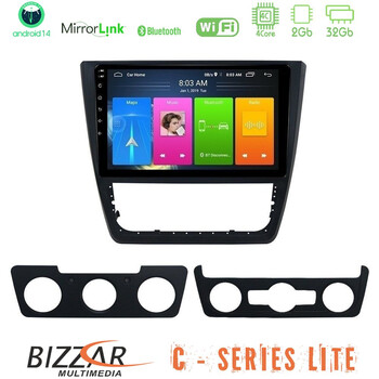Bizzar c Series Lite 4core Android14 2+32gb  Skoda Yeti 2009-> Navigation Multimedia Tablet 10" u-c-Sk0151