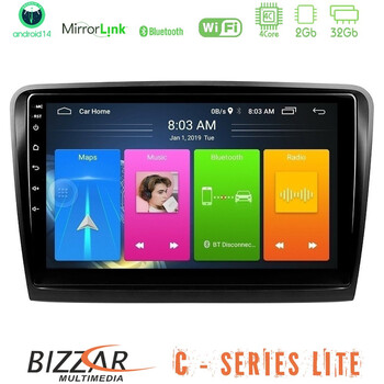 Bizzar c Series Lite 4core Android14 2+32gb  Skoda Superb 2008-2015 Navigation Multimedia Tablet 10" u-c-Sk0817