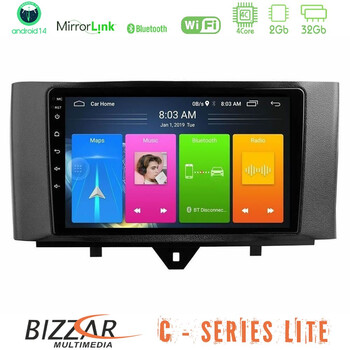 Bizzar c Series Lite 4core Android14 2+32gb  Smart 451 Facelift Navigation Multimedia Tablet 9" u-c-Sm0831