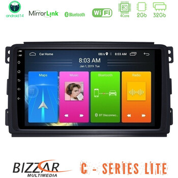 Bizzar c Series Lite 4core Android14 2+32gb  Smart 451 Navigation Multimedia Tablet 9" u-c-Sm0833