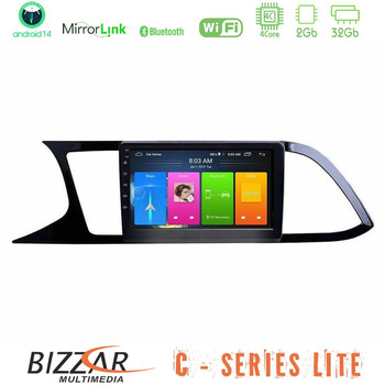 Bizzar c Series Lite 4core Android14 2+32gb  Seat Leon 2013 – 2019 Navigation Multimedia Tablet 9" u-c-St0790