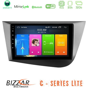 Bizzar c Series Lite 4core Android14 2+32gb  Seat Leon Navigation Multimedia Tablet 9" u-c-St0839