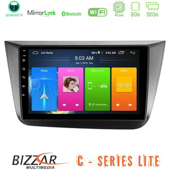 Bizzar c Series Lite 4core Android14 2+32gb  Seat Altea 2004-2015 Navigation Multimedia Tablet 9" u-c-St0840