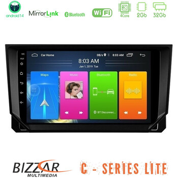 Bizzar c Series Lite 4core Android14 2+32gb  Seat Arona/ibiza Navigation Multimedia Tablet 9" u-c-St0888