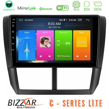 Bizzar c Series Lite 4core Android14 2+32gb  Subaru Forester Navigation Multimedia Tablet 9" u-c-Su0299