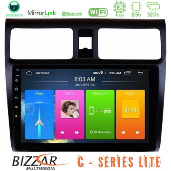 Bizzar c Series Lite 4core Android14 2+32gb  Suzuki Swift 2005-2010 Navigation Multimedia Tablet 10" u-c-Sz0255