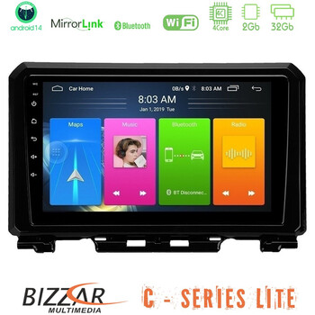 Bizzar c Series Lite 4core Android14 2+32gb  Suzuki Jimny 2018-2022 Navigation Multimedia Tablet 9" u-c-Sz0546