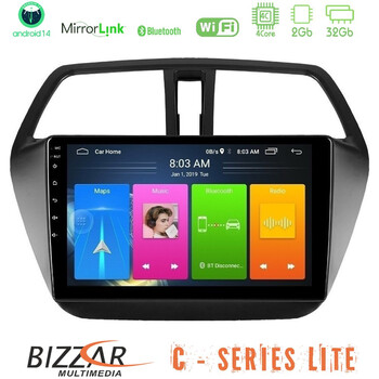 Bizzar c Series Lite 4core Android14 2+32gb  Suzuki sx4 s-Cross Navigation Multimedia Tablet 9" u-c-Sz578
