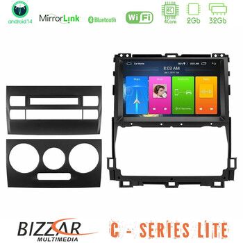 Bizzar c Series Lite 4core Android14 2+32gb  Toyota Land Cruiser J120 2002-2009 Navigation Multimedia Tablet 9" u-c-Ty0451