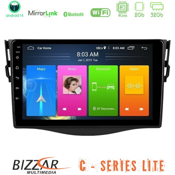 Bizzar c Series Lite 4core Android14 2+32gb  Toyota Rav4 Navigation Multimedia Tablet 9" u-c-Ty0530