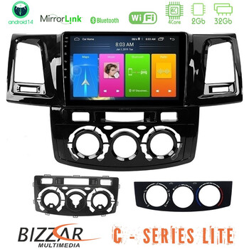 Bizzar c Series Lite 4core Android14 2+32gb  Toyota Hilux 2007-2016 Navigation Multimedia Tablet 9" u-c-Ty0571